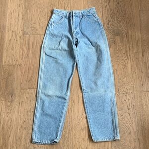 Vintage Rustler High-Waist Light Wash Denim Jeans Size 16 Slim